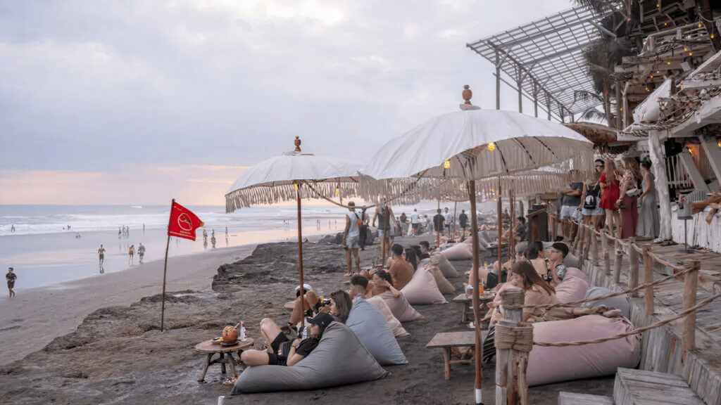 Beach club overlooking the ocean in Canggu Bali