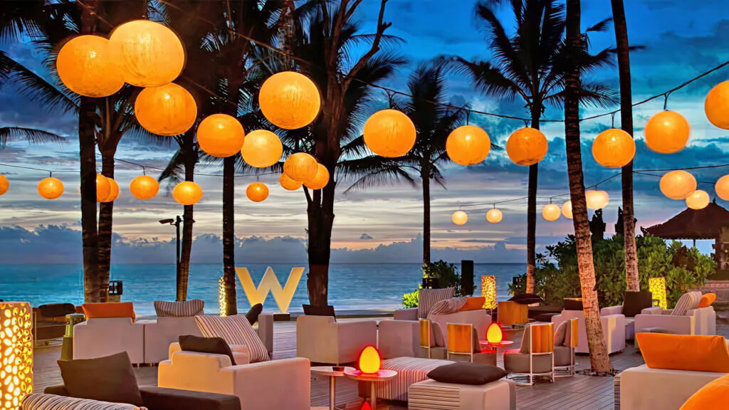 Luxury beachfront dining venue in Seminyak Bali