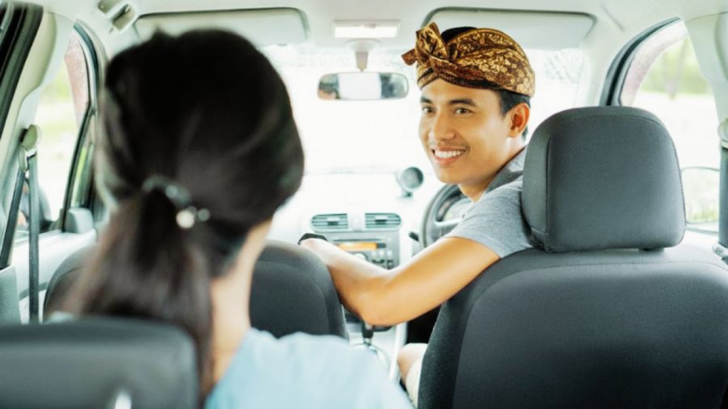 Private driver taking a passenger around Bali