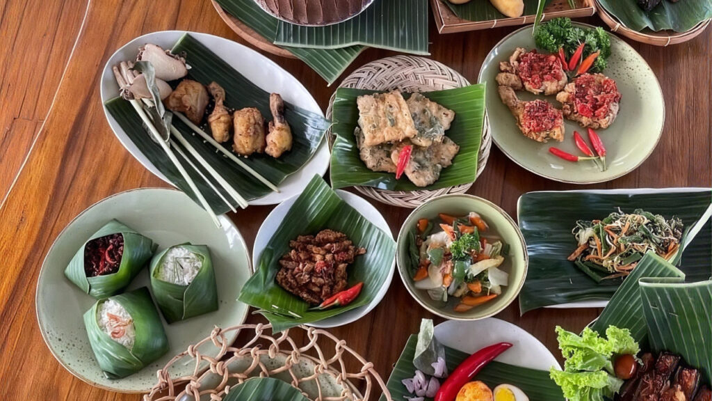 Indonesian dishes served at Warung Nads in Umalas