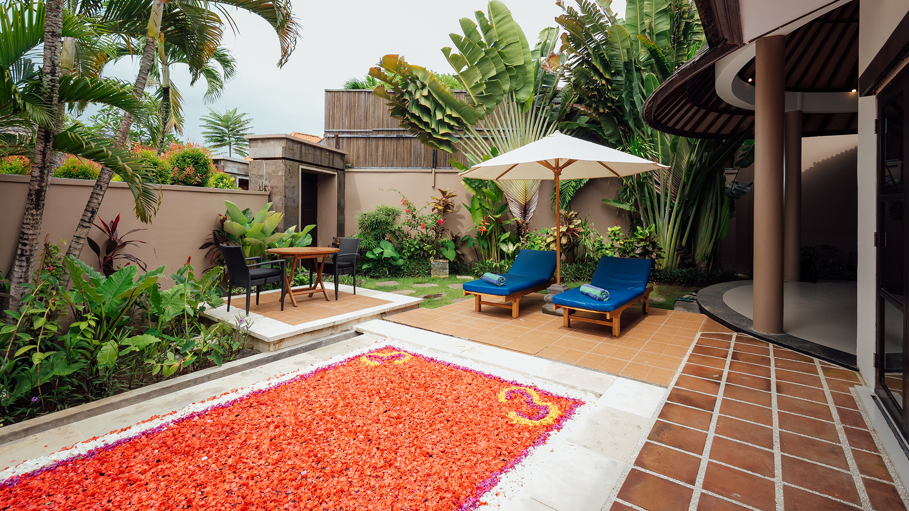 One-bedroom outdoor-living pool villa with sun loungers and garden, The Bidadari, Bali