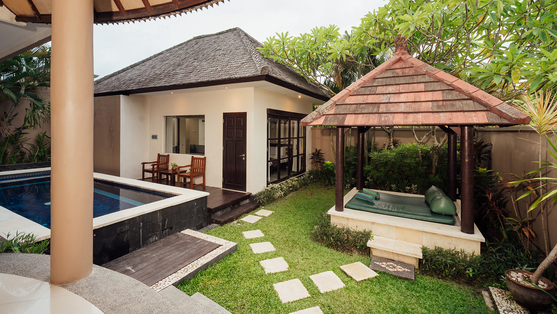 Three-bedroom pool villa with covered terrace and private pool, The Bidadari, Bali