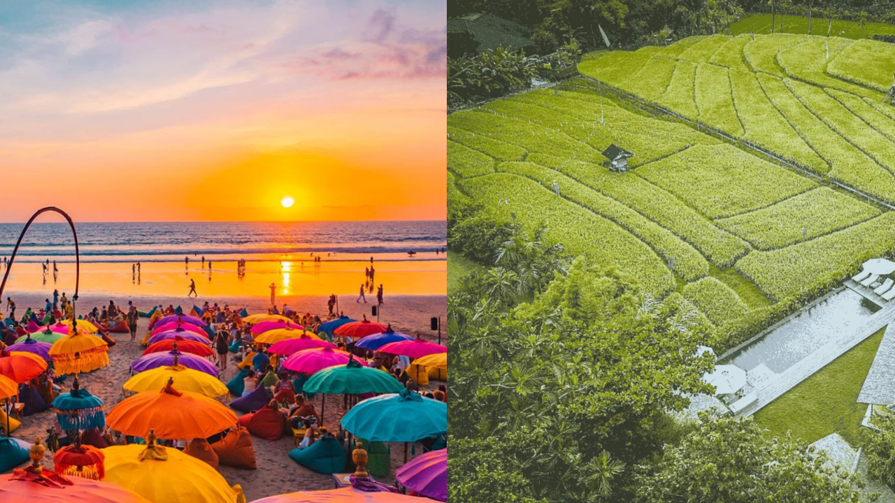 Seminyak vs Umalas Bali beach and rice field comparison